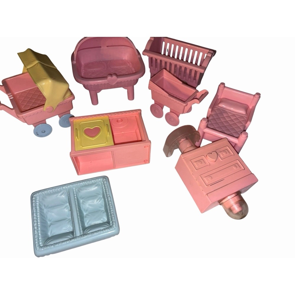 Bedroom Baby Lot Vtg Playskool Dollhouse Furniture Accessories Victorian 90s